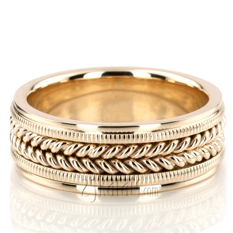 Attractive Beaded Hand Woven Wedding Band  - view 7