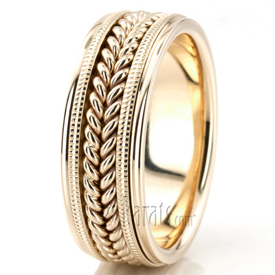 Attractive Beaded Hand Woven Wedding Band  - view 8 of 11