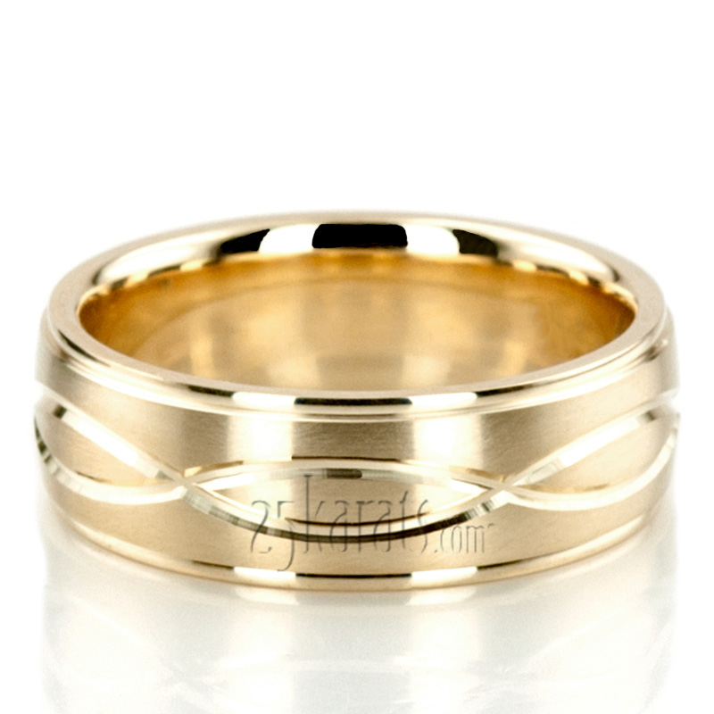 Exclusive Incised Cross-satin Wedding Band  - view 2