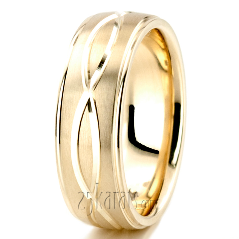 Exclusive Incised Cross-satin Wedding Band  - view 3