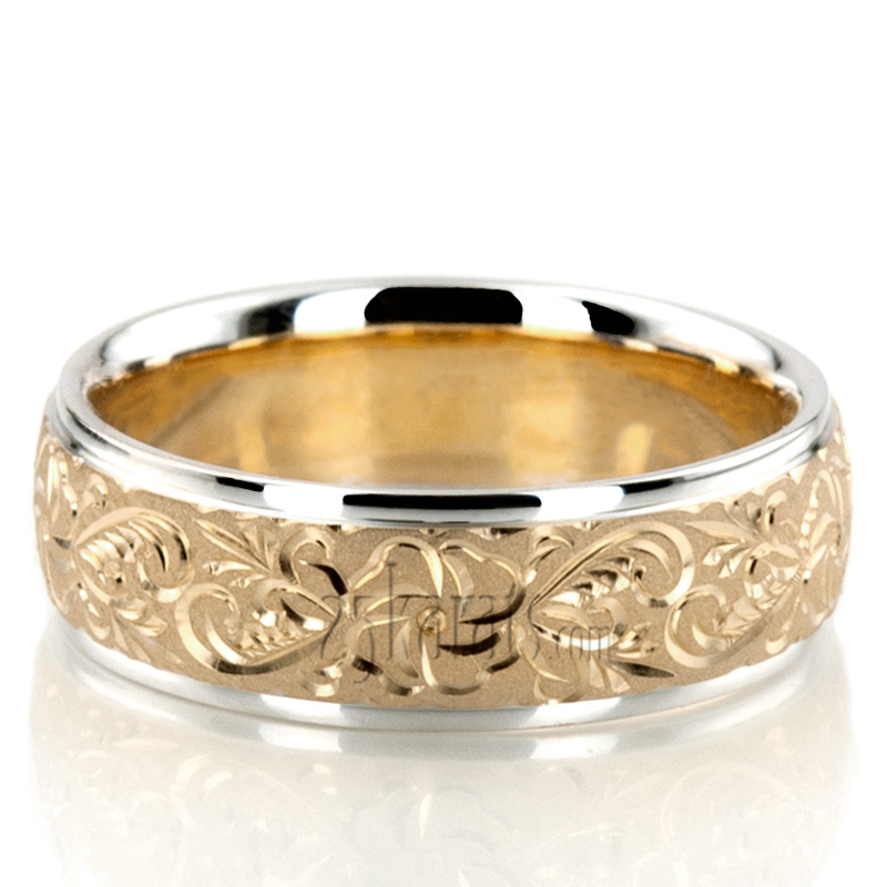 Floral Fancy Cut Wedding Ring - view 4