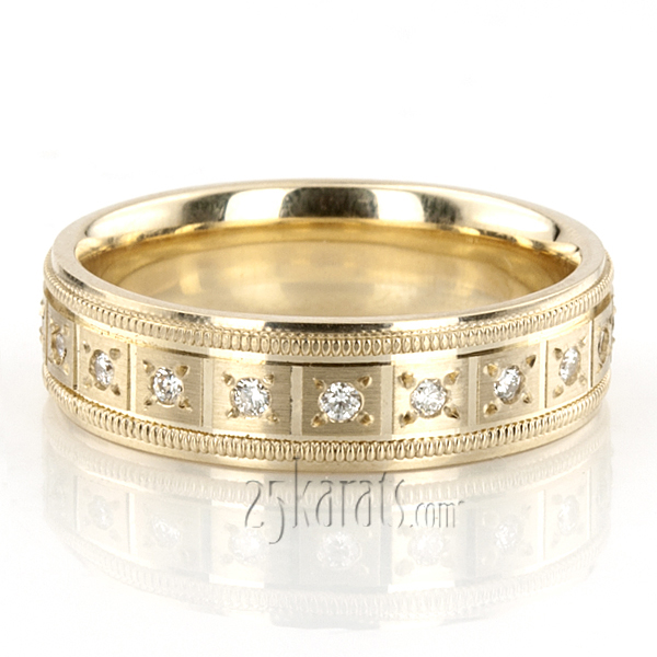 Rectangular Cut Diamond Wedding Ring  - view 4