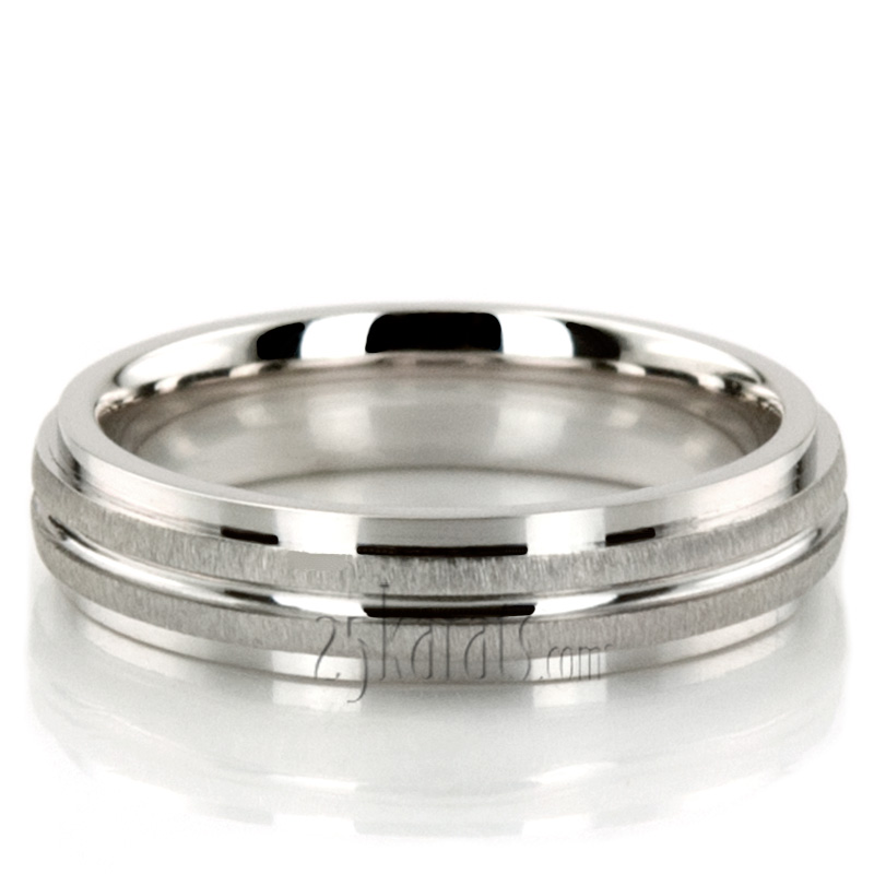 Fine Brush Finish Basic Designer Wedding Ring  - view 7