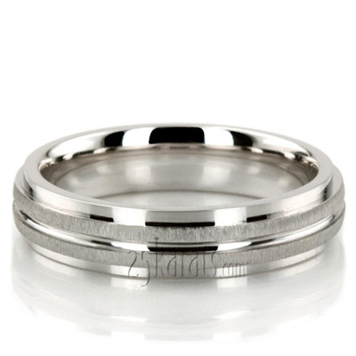 Fine Brush Finish Basic Designer Wedding Ring  - view 7 of 8