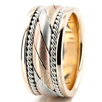 Exclusive Three-Color Hand Woven Wedding Band  - view 4 of 4