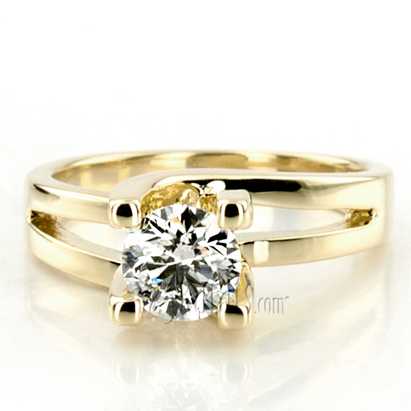 Trellis Solitaire Diamond Engagement Ring  - view 3