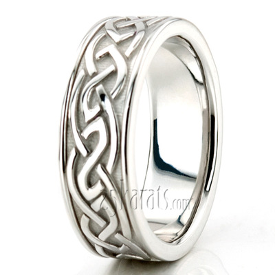 Elegant Celtic Handcrafted Wedding Band - view 5 of 5