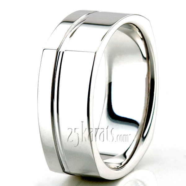 Classic Squared Wedding Ring  - view 8