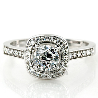 Joyful Halo Pave Set Diamond Engagement Ring (1/2 ct. t.w.)  - view 10 of 13