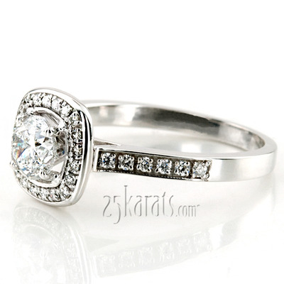 Joyful Halo Pave Set Diamond Engagement Ring (1/2 ct. t.w.)  - view 11 of 13