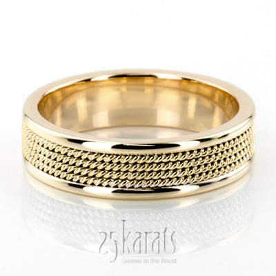 Four-row Braided Two-Color Wedding Band  - view 3 of 6