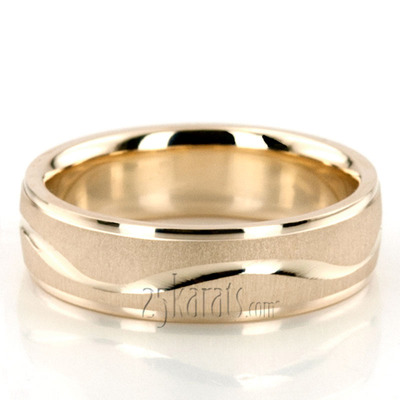 Elegant Wave Design Two-Tone Wedding Ring  - view 5 of 5