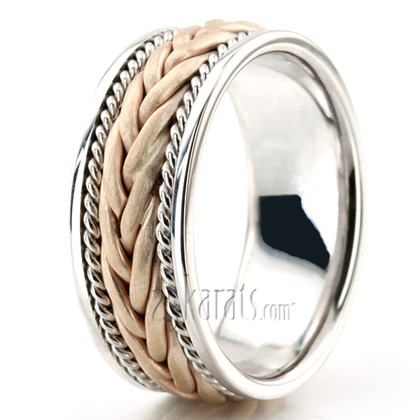 Stylish Sandblasted Hand Braided Wedding Band  - view 8