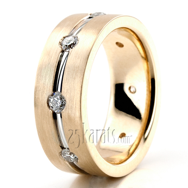 Flat Diamond Wedding Band - view 4