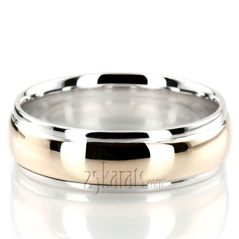 Simple High Polished Carved Design Wedding Band  - view 9