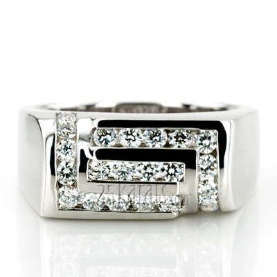 1.00 ct. Round Cut Channel Set Diamond Man Ring - view 3 of 4