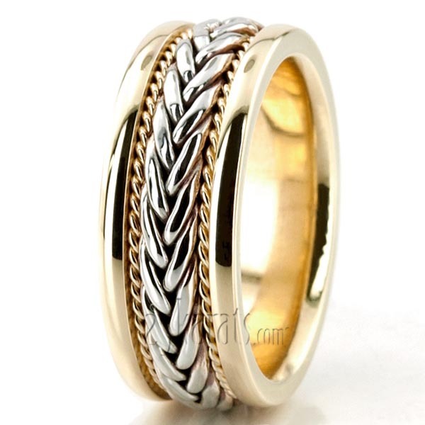 Extravagant Two-Tone Handmade Wedding Ring  - view 2