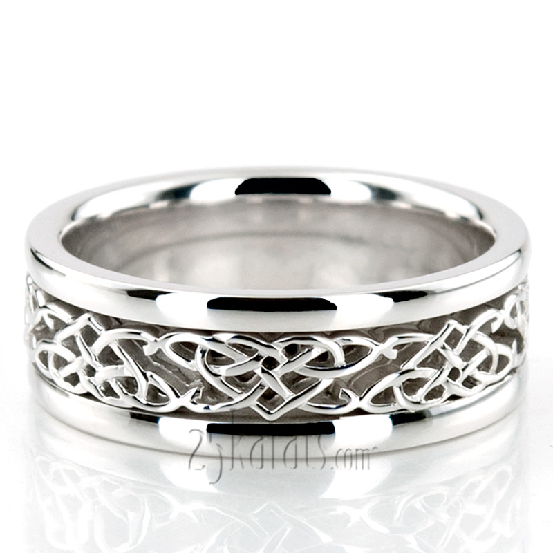 Celtic Heart Handcrafted Wedding Ring  - view 4