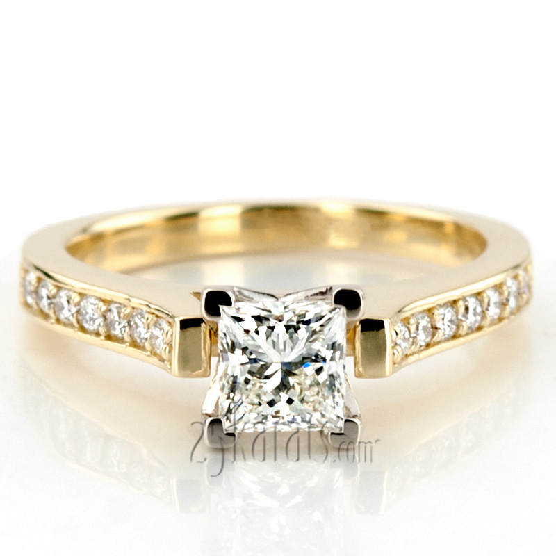 Classic Cathedral Pave Set Diamond Bridal Ring (0.21 t.c.w.) - view 4