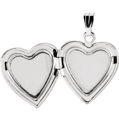 Sterling Silver Heart Locket With Solitaire Diamond (0.01 ct.) - view 2 of 3