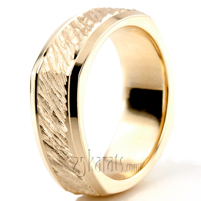 Basic Carved Square Wedding Band - view 5 of 5