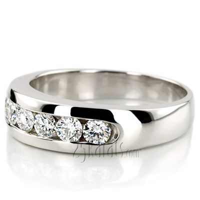 0.35 Round Cut Channel Set Diamond Man Ring - view 8 of 8