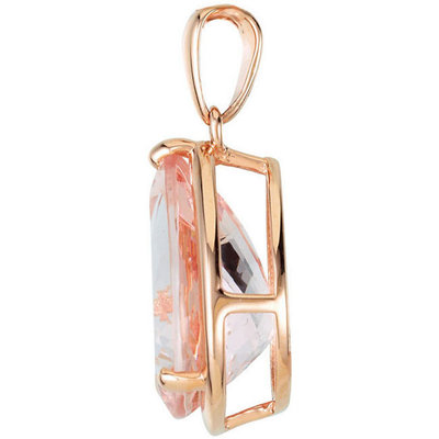 Genuine Morganite Tear Drop Pendant 14k Rose Gold - view 3 of 3