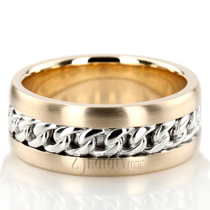 Gorgeous Chain Braid Handmade Wedding Band - view 6