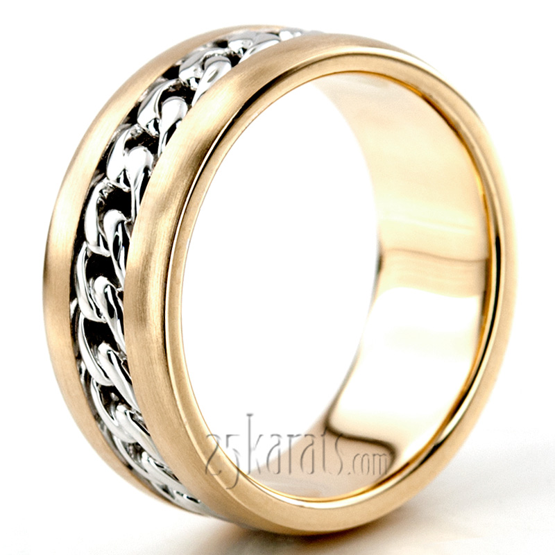 Gorgeous Chain Braid Handmade Wedding Band - view 7