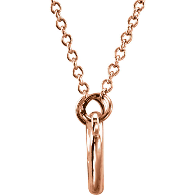 14k Pink Gold Double Heart Pendant With 18" Chain - view 2