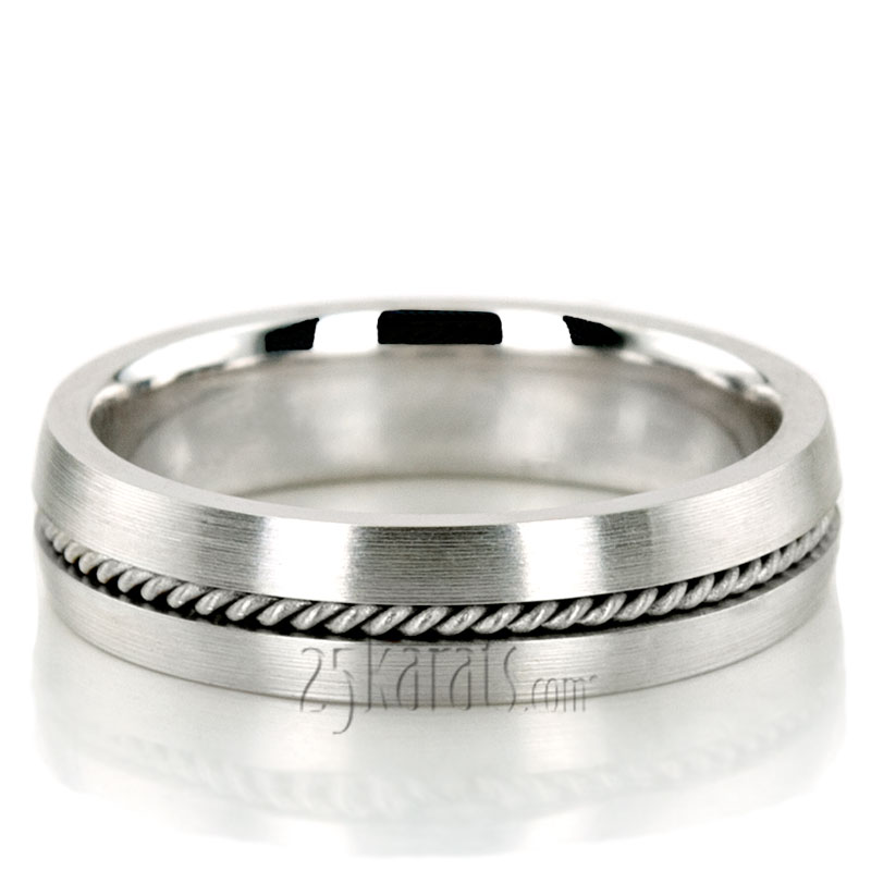 Braided Two-Color Handcrafted Wedding Band  - view 2