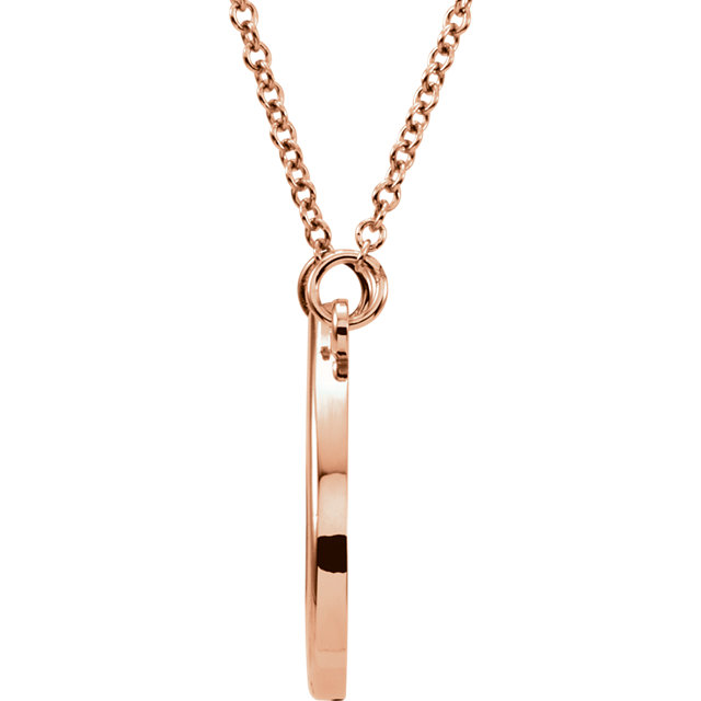 Geo Teardrop Solid Gold Rose Gold Pendant With 16" Chain - view 2