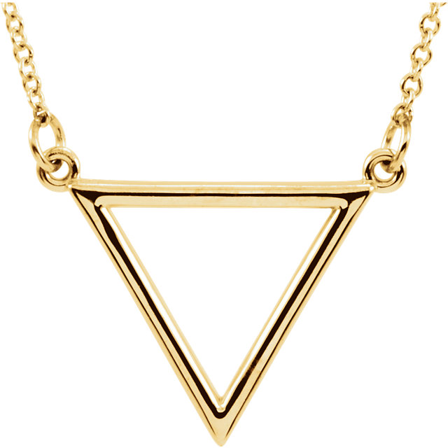 Geo Triangle 14k Gold 16" Pendant - view 2