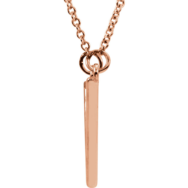 Geo Triangle 14k Rose Gold 16" Pendant  - view 2