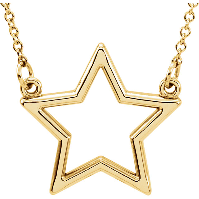 Geo Star Design 14k Gold 16" Pendant - view 2