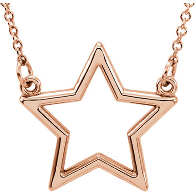 Geo Star Design 14k Rose Gold 16 Inch Pendant - view 1 of 2