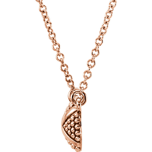 XO Design Bead 14k Rose Gold Pendant - view 2