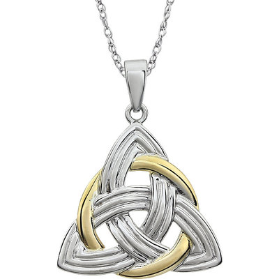 Celtic Triquetra 14k Two Tone Gold Pendant With 16 Inch Cable Chain - view 1 of 2