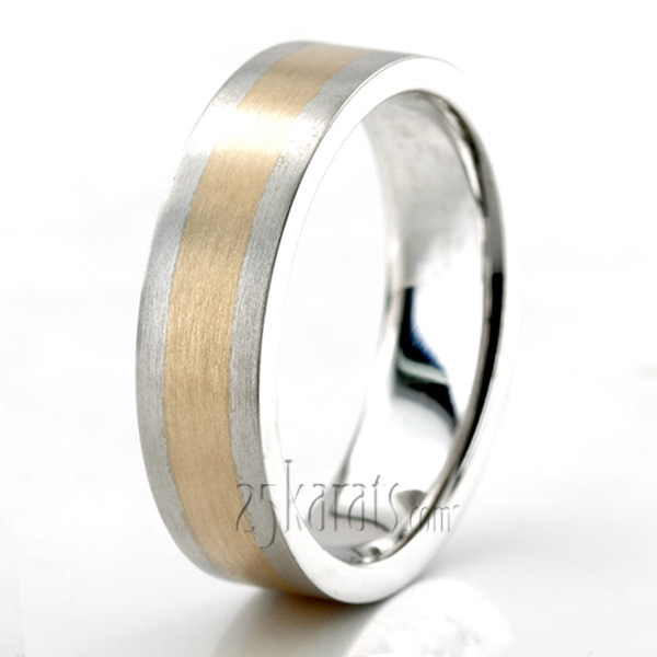 Elegant Two-Color Satin Wedding Ring  - view 2