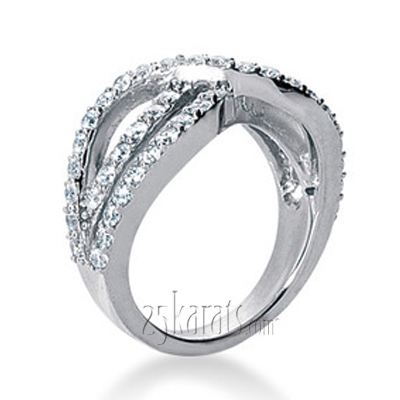 Twist Design Diamond Fashion Ring (2.96 ct.tw) - view 2