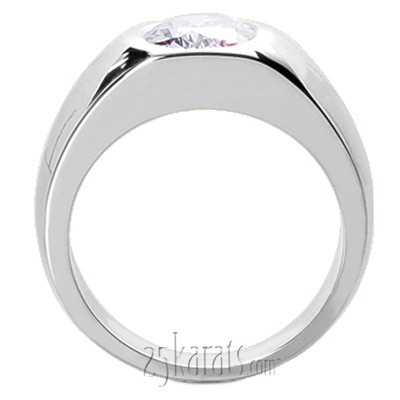 Oval Diamond Solitaire Man Ring (7x5mm) - view 3 of 4