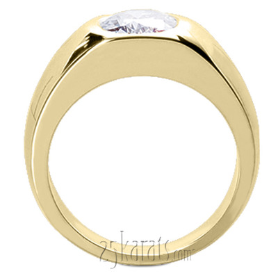 Oval Diamond Solitaire Man Ring (7x5mm) - view 4 of 4