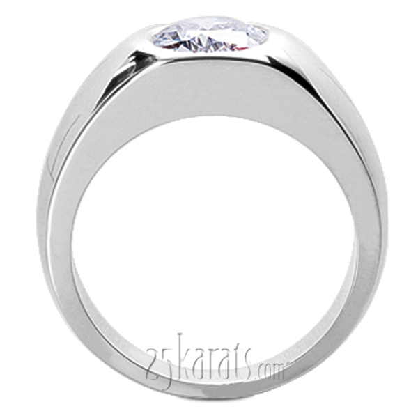 Oval Diamond Solitaire Men's Ring (8x6mm) - view 3