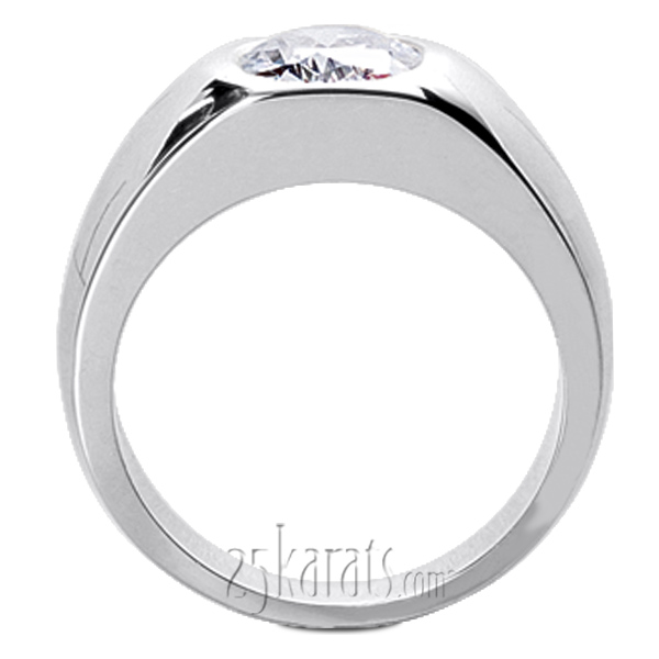 Oval Diamond Solitaire Men's Ring (9x7mm) - view 3