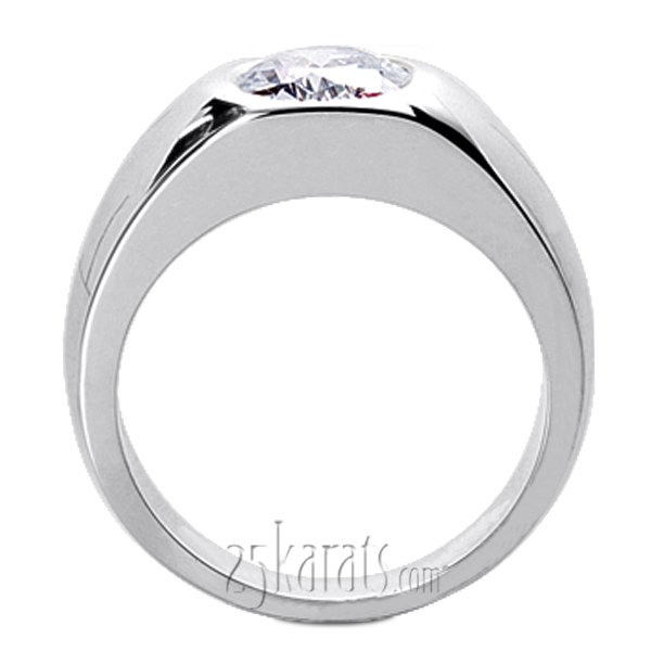 Oval Diamond Solitaire Men's Ring (10x8mm) - view 3