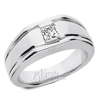 Attractive Princess Solitaire Diamond Men's Ring (0.40 ct.tw)