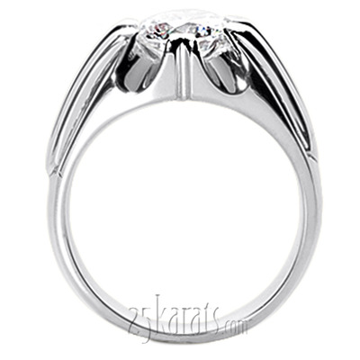 Round Cut Solitaire Fancy Diamond Man Ring (1.50ct) - view 1 of 4