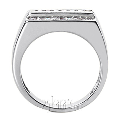 Triple Row Princess Cut Channel Set Man Diamond Ring (1.05 ct.tw) - view 3 of 4