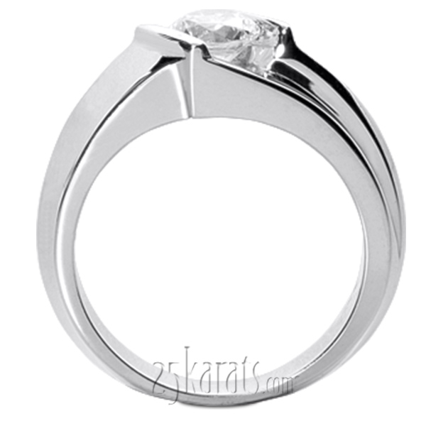 Dazzling Bar Set Round Diamond Solitaire Men Ring (0.75ct) - view 3