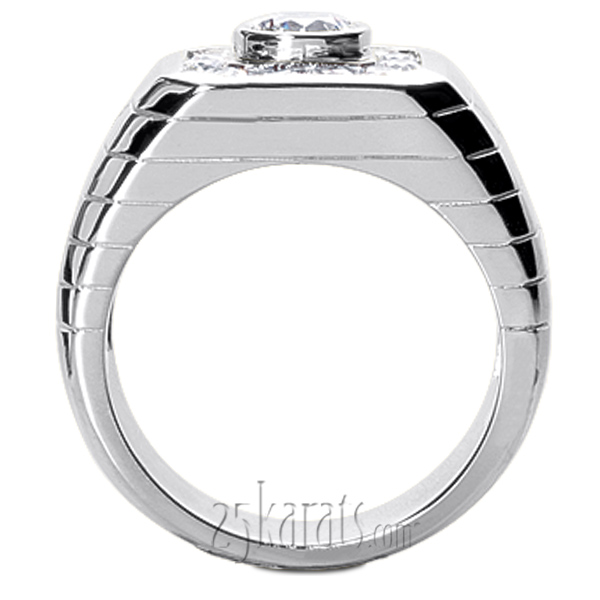 Halo Style Set Fancy Diamond Men Ring (0.68.ct.tw) - view 3